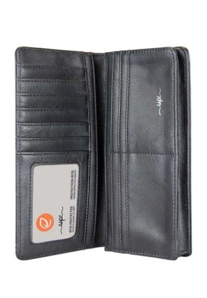 Espe Floret Long Wallet for Women - Slim RFID Blocking Leather Bifold Wallet with Multiple Card Slots - Perfect for Everyday Use, Travel, and Business