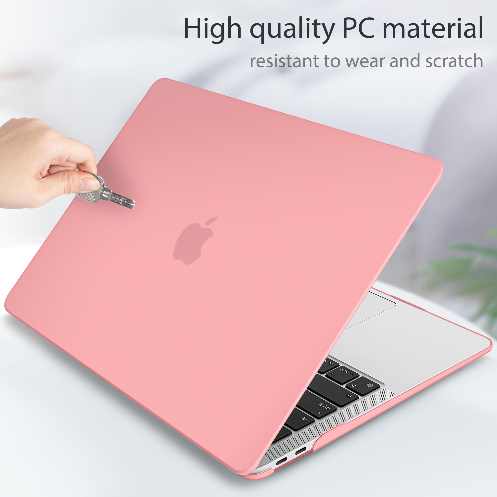 May Chen MacBook Air 13 Inch Case (2020 2019 2018 Models A2337 M1 A2179 A1932) - Matte Clear Hard Shell Protective Cover for MacBook Air 13 with Retina Display & Touch ID - Pink | Perfect for Work, School & Travel Protection