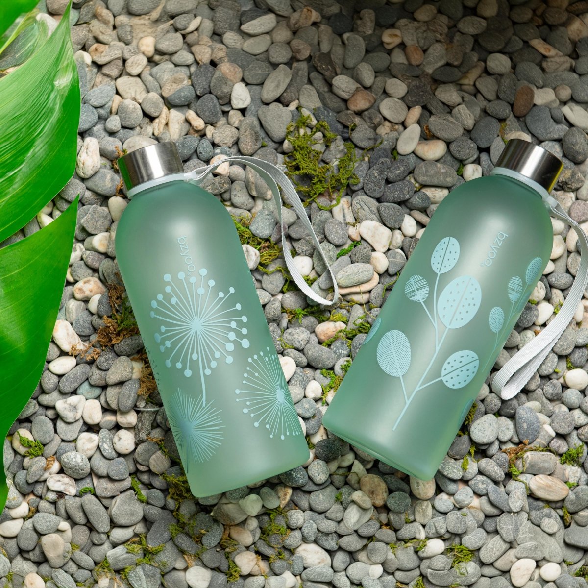 32oz Time Marker Tritan Water Bottle with Carrying Strap - BPA Free Leak Proof Sports Water Bottle for Gym, Hiking & Outdoor Activities - Leaf Green
