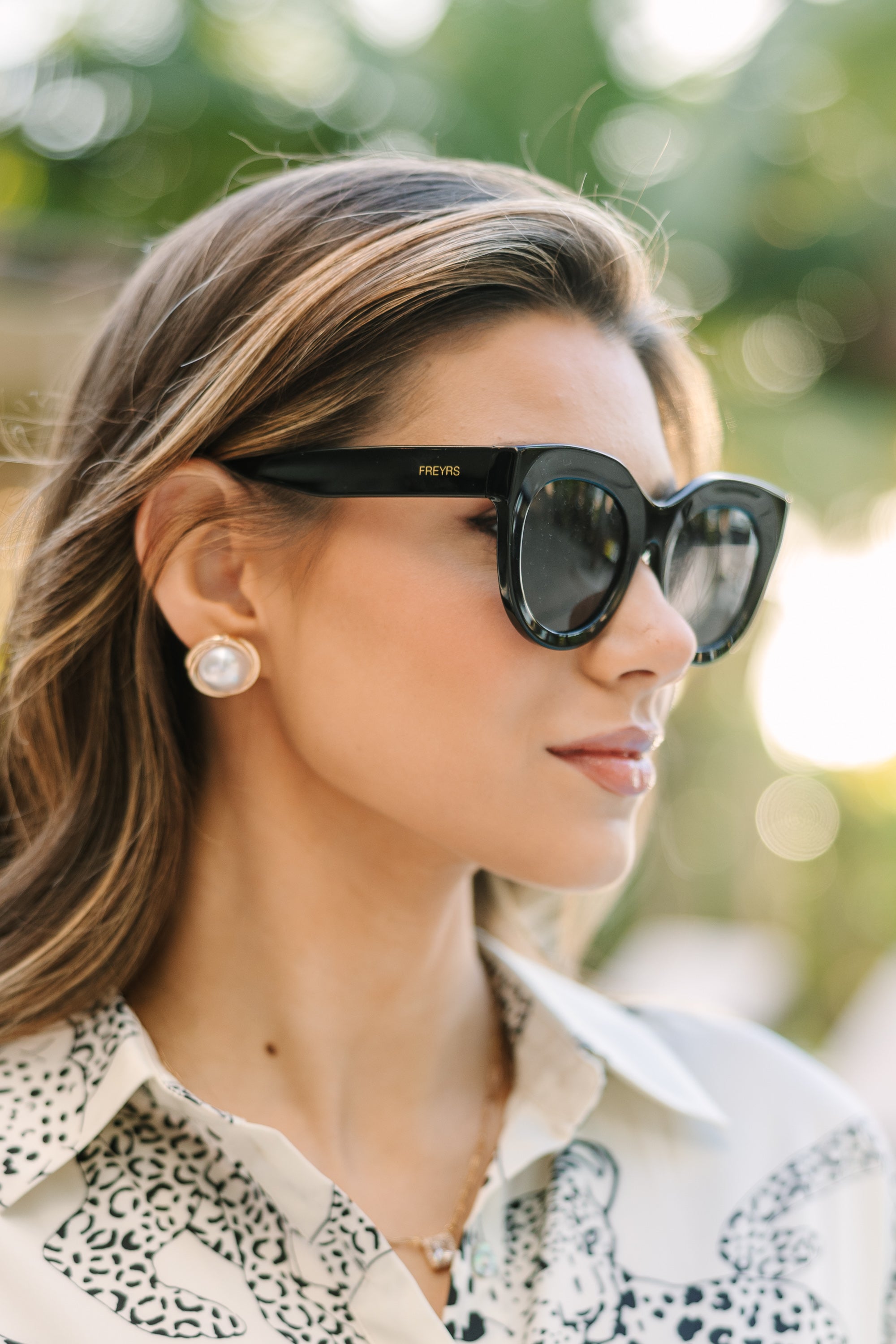 Freyrs Charlotte Black Cat Eye Sunglasses for Women - UV Protection Fashion Shades for Summer, Beach, and Outdoor Activities