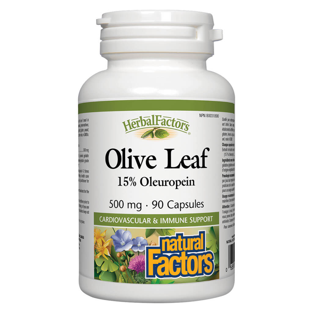 Olive Leaf Extract 500mg Capsules - Natural Immune Support Supplement by HerbalFactors - Supports Wellness & Vitality for Daily Health & Active Lifestyle