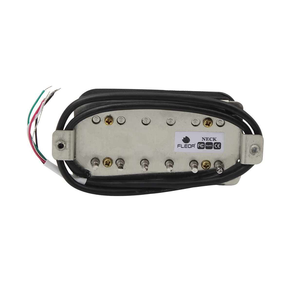 FLEOR Alnico 2 Humbucker Pickup 7-8K Electric Guitar Pickup - High Output Neck Humbucker for Rock & Blues (Black) | Perfect for Les Paul, SG & Stratocaster Guitars