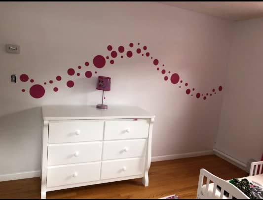 Create-A-Mural Polka Dot Wall Stickers - Removable Vinyl Circle Decals for Home & Nursery Decor (Red) | Perfect for Kids' Rooms, Bedrooms & Play Areas