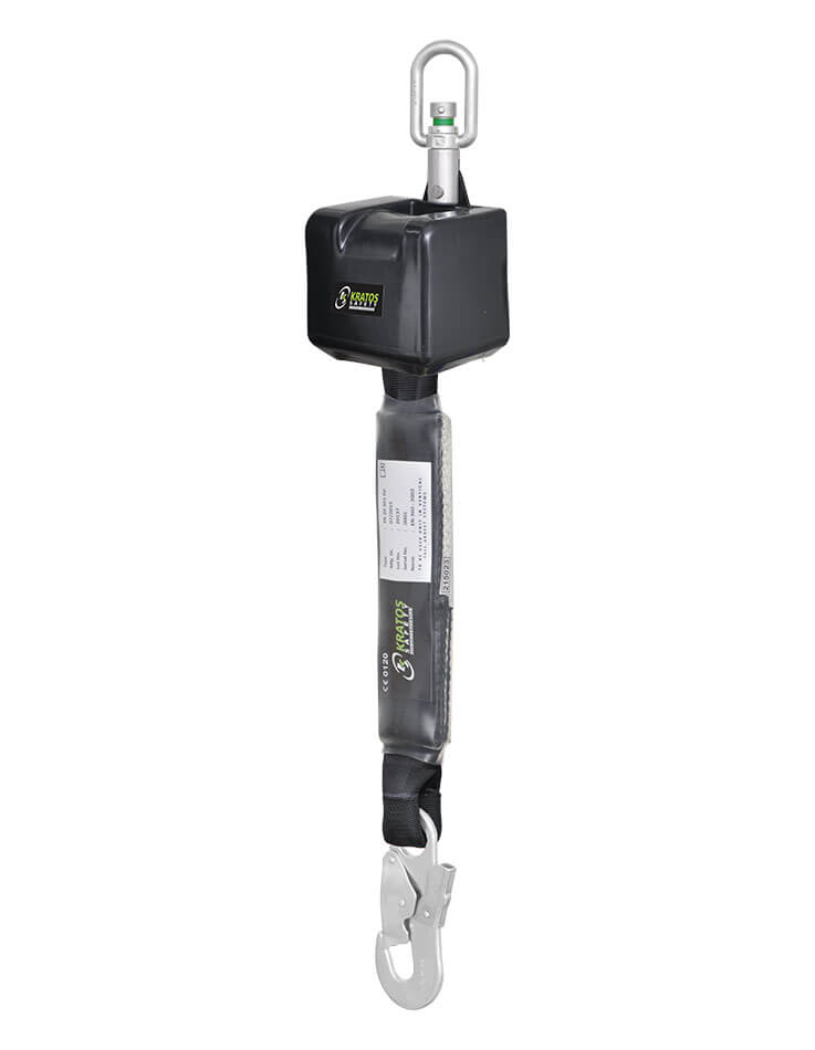 Kratos Lightweight Retractable Webbing Fall Arrest Block - Safety Harness for Construction, Roofing & Industrial Work | OSHA Compliant Fall Protection Gear