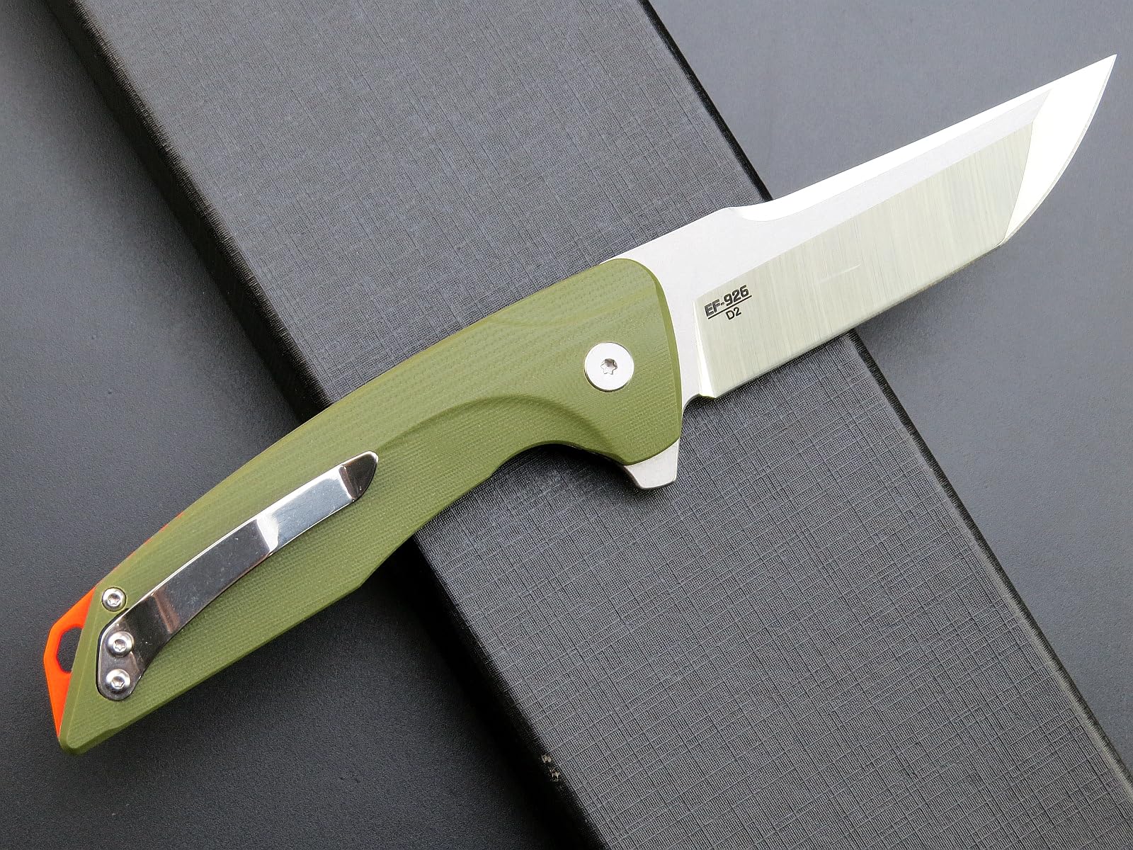 Eafengrow EF926 D2 Steel Folding Pocket Knife - G10 Handle, Ball Bearing Pivot, Pocket Clip - Best EDC Knife for Camping, Survival, Hiking & Outdoor Activities (Green)