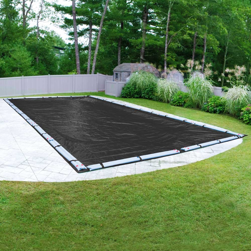 Pool Mate 383060R-PM Black Mesh Winter Cover for In-Ground Swimming Pools 30x60 Feet - Heavy Duty Protection for Cold Weather & Snow - Perfect for Winterizing Backyard, Rectangular & Large Swimming Pools