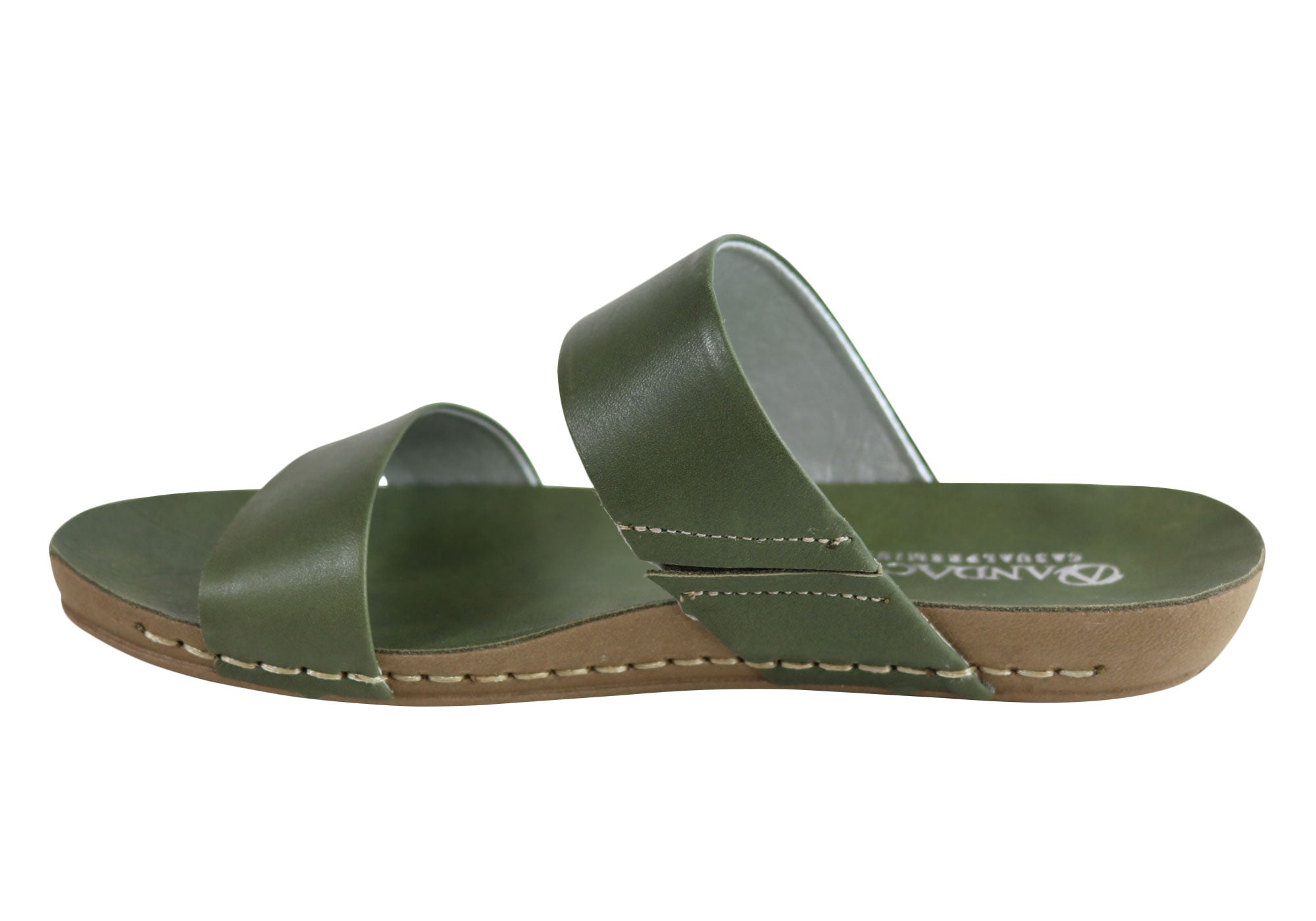 Andacco Mirage Women's Comfortable Leather Flat Sandals Slides - Handmade in Brazil - Perfect for Beach, Vacation & Summer Casual Wear