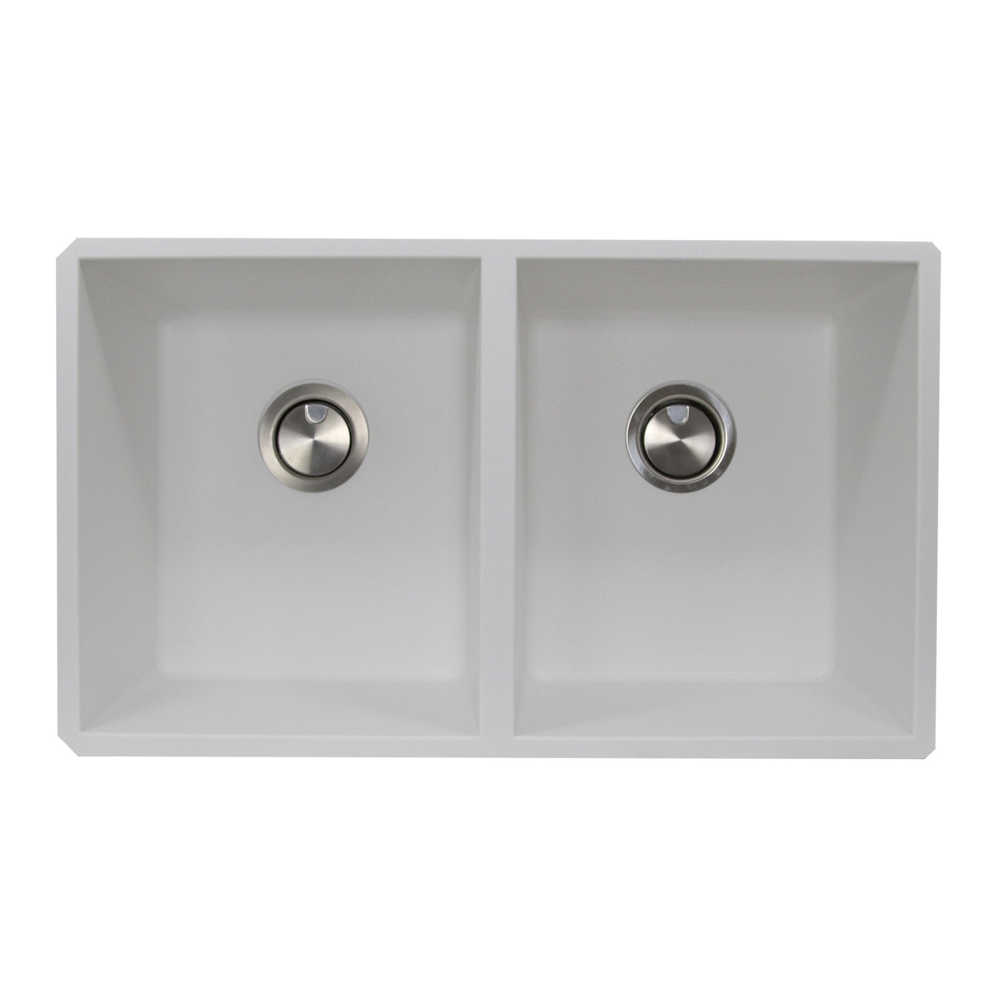 Premium Nantucket 50/50 Double Bowl Undermount Sink - White Granite Composite Kitchen Sink - Durable & Stylish for Modern Kitchens, Perfect for Food Prep and Cleanup