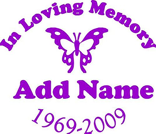 Loving Memory Butterfly Decal - 8 Inch Silver Vinyl Sticker for Car, Laptop, Window, Wall Decor & Memorial Gifts