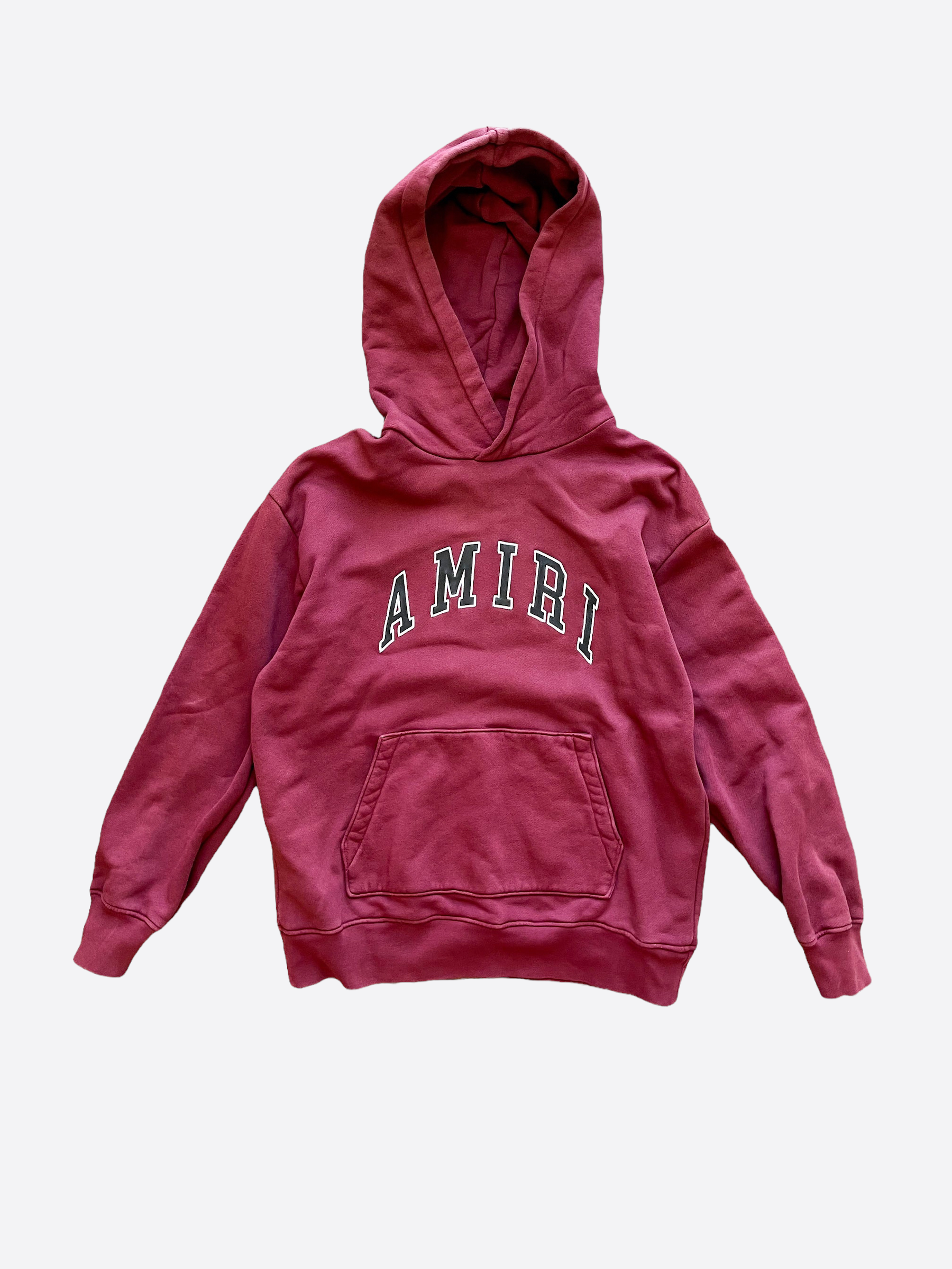 Amiri Burgundy College Logo Hoodie for Men - Stylish Pullover Sweatshirt with Embroidered Design | Perfect for Casual Wear, Street Fashion & College Outfits