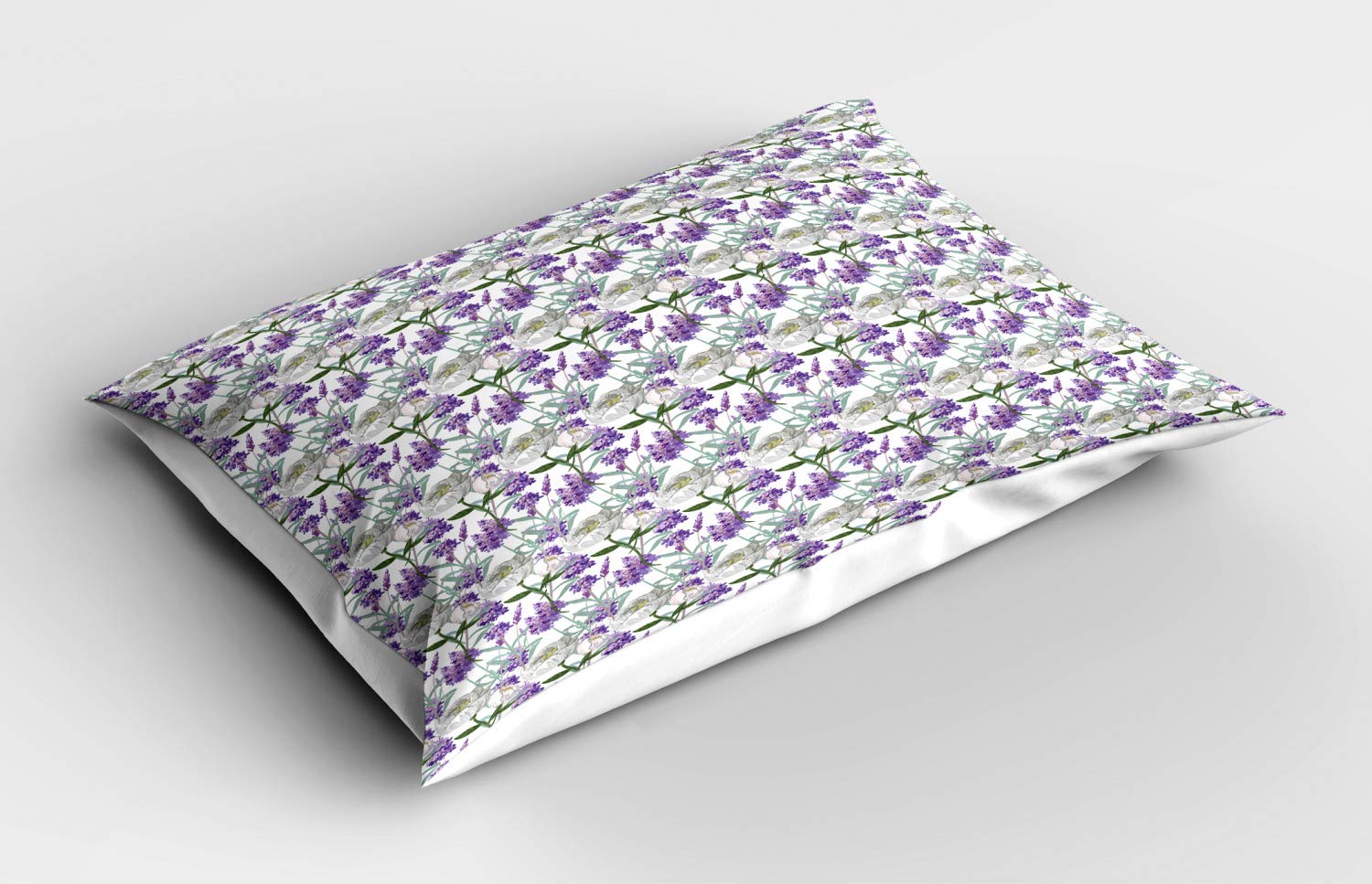Ambesonne Botanical Pillow Sham - Lavender & Peony Field Floral Print Standard King Size Decorative Pillowcase (36