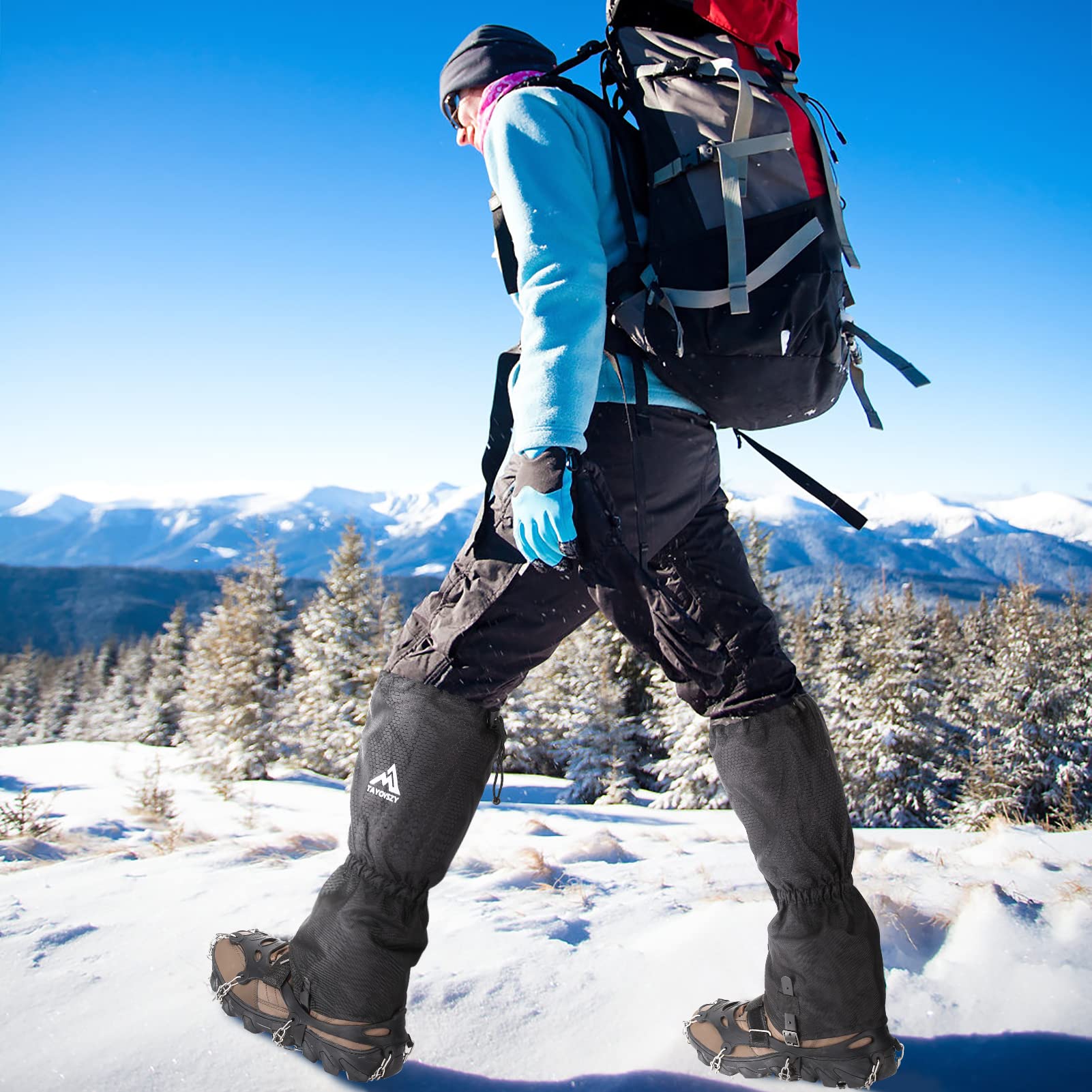 Waterproof & Breathable Hiking Gaiters for Men & Women - Adjustable Lightweight Leg Gaiters for Boots - Ideal for Hunting, Mountaineering, Snow Trekking & Outdoor Adventures