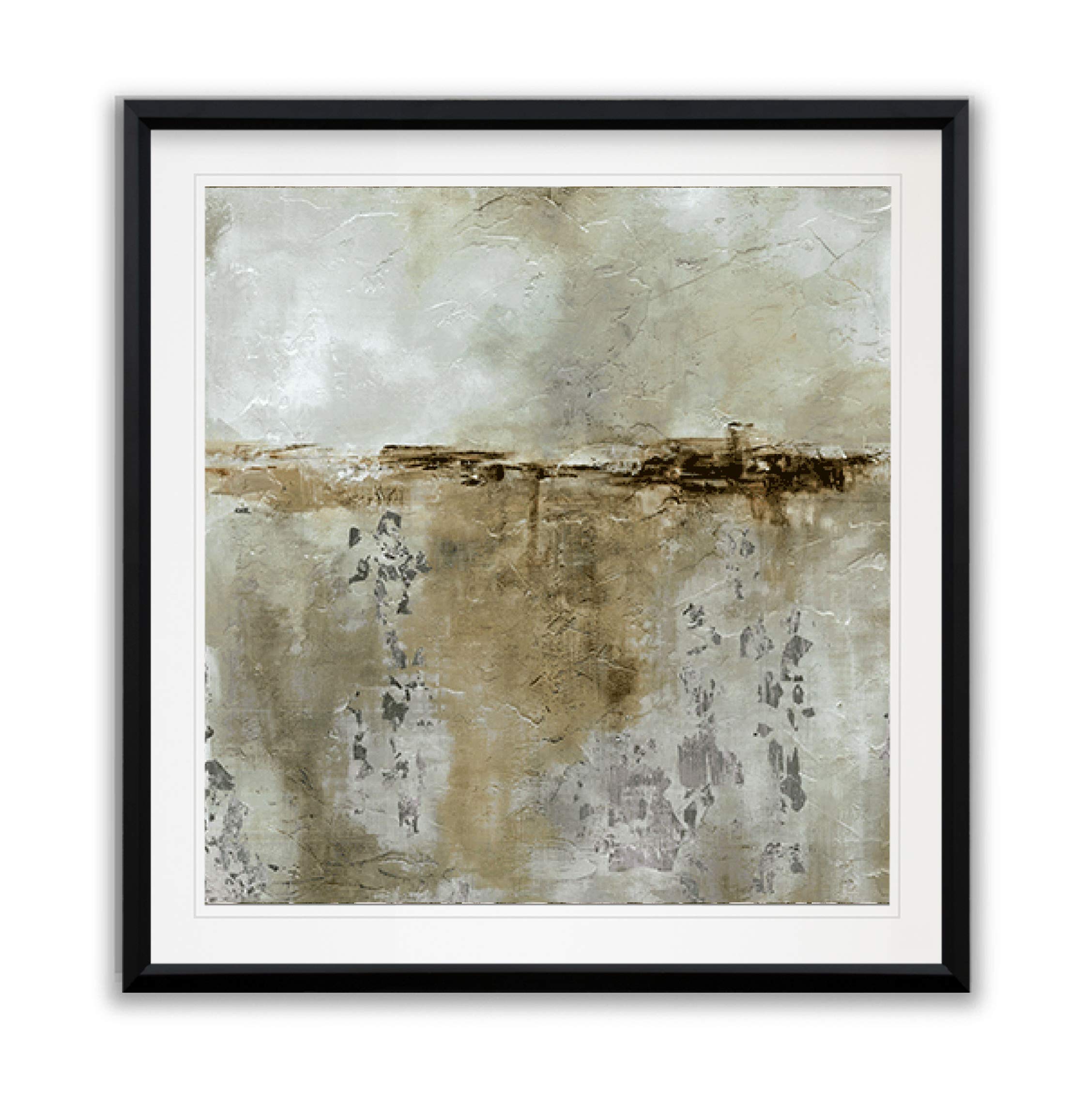 Misty Dawn Abstract Artwork - Contemporary Framed Giclee Canvas Print - Modern Home Wall Decor Painting - Perfect for Living Room, Bedroom & Office Decor