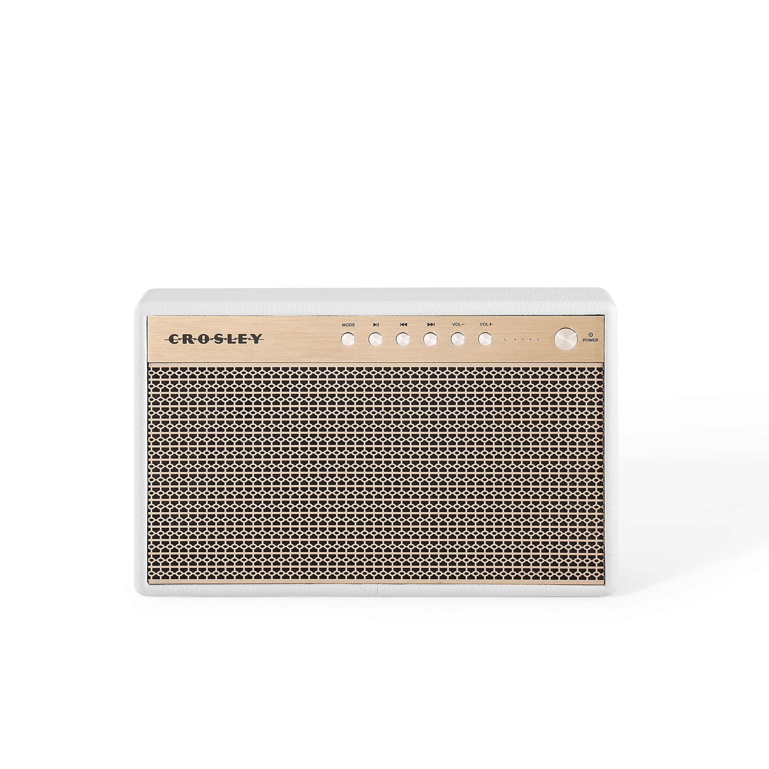 Crosley Montero Retro Bluetooth Speaker - Portable Wireless Speaker with 20W Power, 8H Playtime & USB Charger (White) - Perfect for Home, Office, Travel & Outdoor Parties