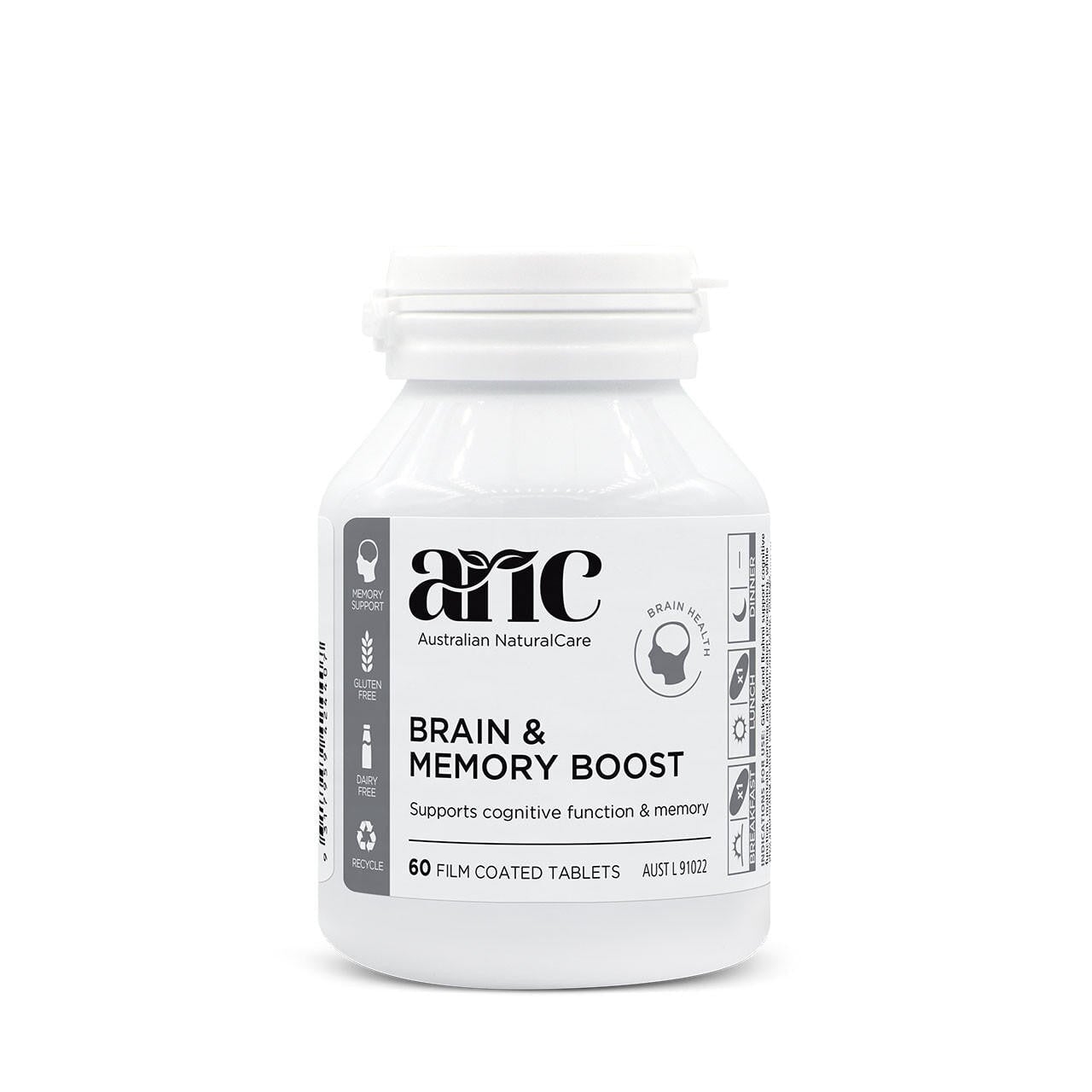 Australian Natural Care Brain & Memory Boost Supplement - 60 Tablets for Enhanced Cognitive Function & Mental Clarity - Perfect for Students, Professionals & Seniors