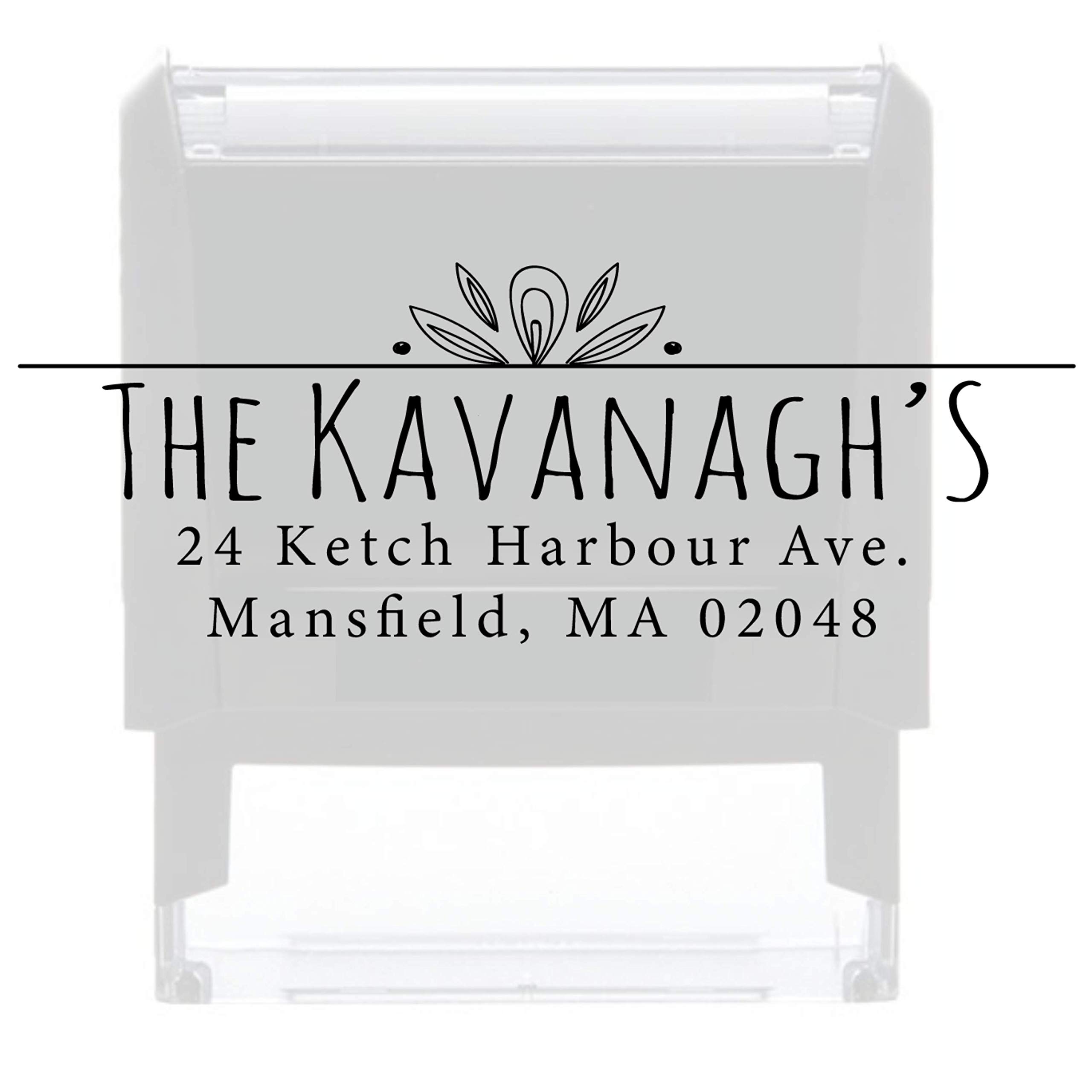 Personalized Self-Inking Return Address Stamp - Custom Calligraphy Wedding Stamp with 5 Ink Color Options (Blue, Black, Red, Green, Purple) | Perfect for Wedding Invitations, Business Mail, Holiday Cards & Envelope Addressing