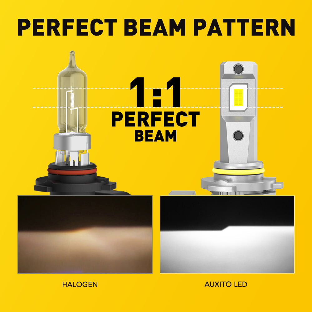 AUXITO 9005 LED Headlight Bulbs - 6500K Cool White, 600% Brighter HB3 Bulbs for High/Low Beam - Pack of 2 | Perfect for Night Driving, Foggy Conditions & Off-Road Adventures