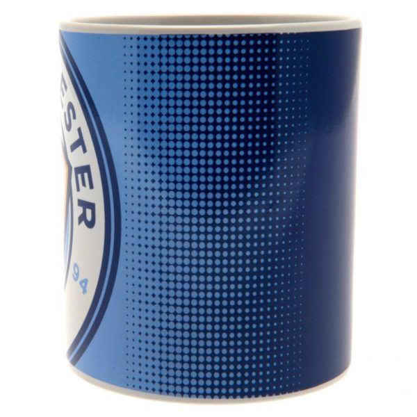 Manchester City FC Halftone Design Coffee Mug - Perfect Gift for Soccer Fans & Match Day Use