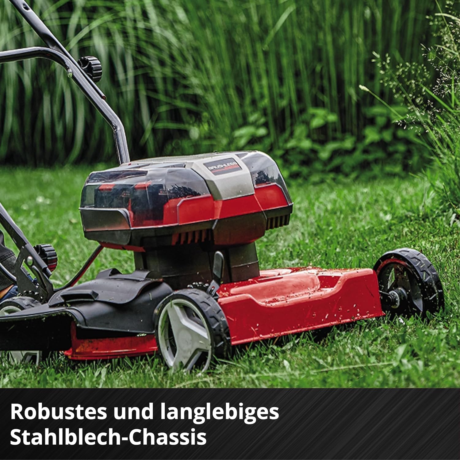 Einhell GE-CM 36/48 Li M-Solo Power X-Change Cordless Lawn Mower - 36V, 48cm Cutting Width, Brushless Motor, Mulching Function, Adjustable Cutting Height 30-75mm, Covers Up to 1000m² (Battery Not Included) - Perfect for Medium-Sized Lawns, Gardens, and Backyards