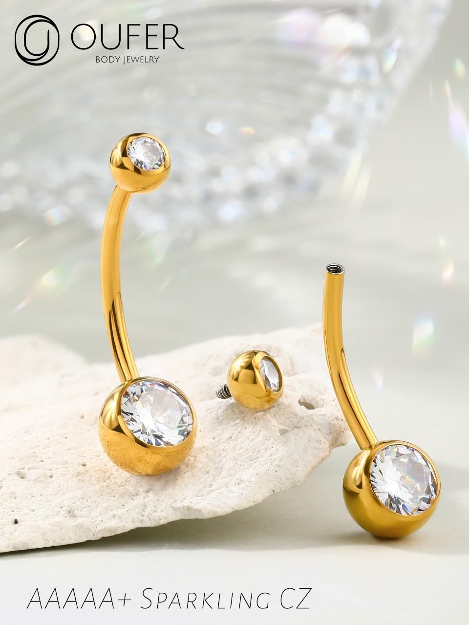 316L Surgical Steel Belly Button Rings - 14G Internally Threaded Navel Piercing Jewelry for Women & Men | Hypoallergenic Gold Belly Rings for Everyday Wear, Parties & Beach Outfits