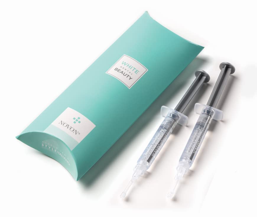 Professional Teeth Whitening Gel Syringe Refill - 2 Syringes of 3ml Gel with 10% Carbamide Peroxide | Powered by Novon Technology | Brighten Smile at Home for Weddings, Dates & Job Interviews