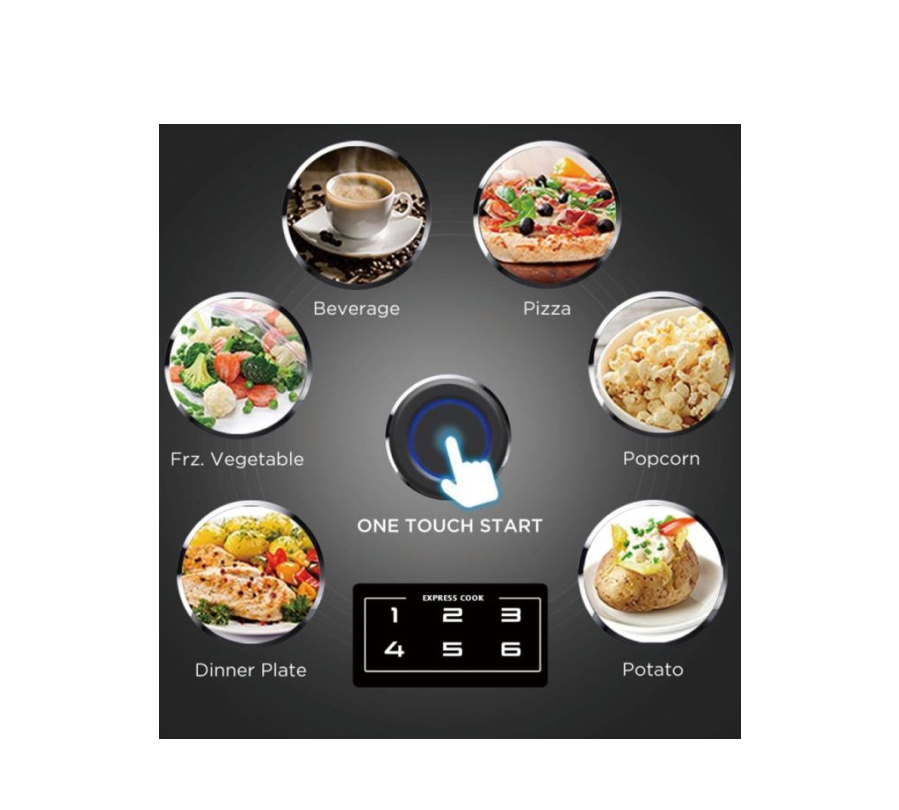 Cornell CMWE2700WH 20L Digital Microwave Oven - Compact White Countertop Microwave with 10 Power Levels, Child Lock & Auto Cook Menus - Perfect for Small Kitchens, Dorms & Office Break Rooms