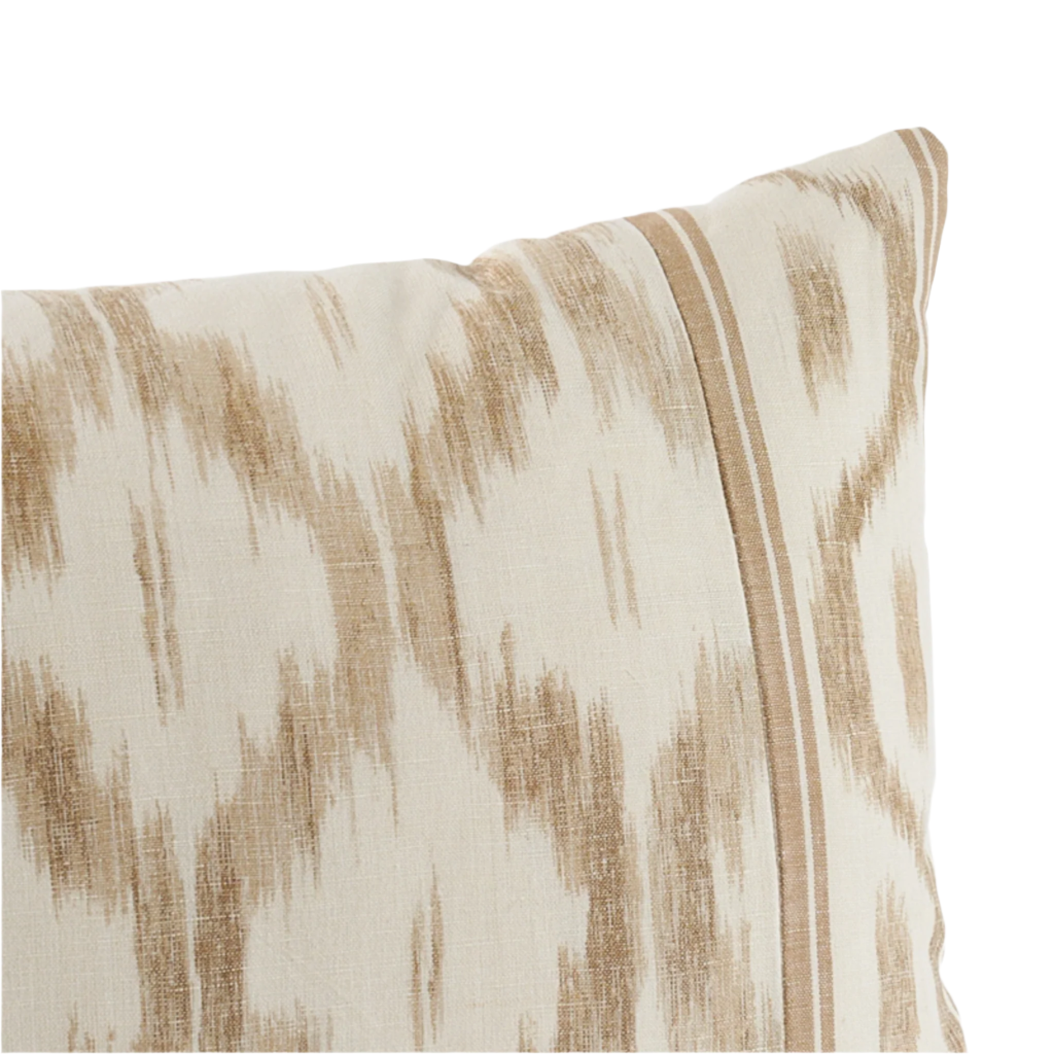 Beige Santa Monica Ikat Lumbar Pillow - Decorative Throw Pillow for Sofa, Bed, or Chair - Perfect for Boho Home Decor and Living Room Accents