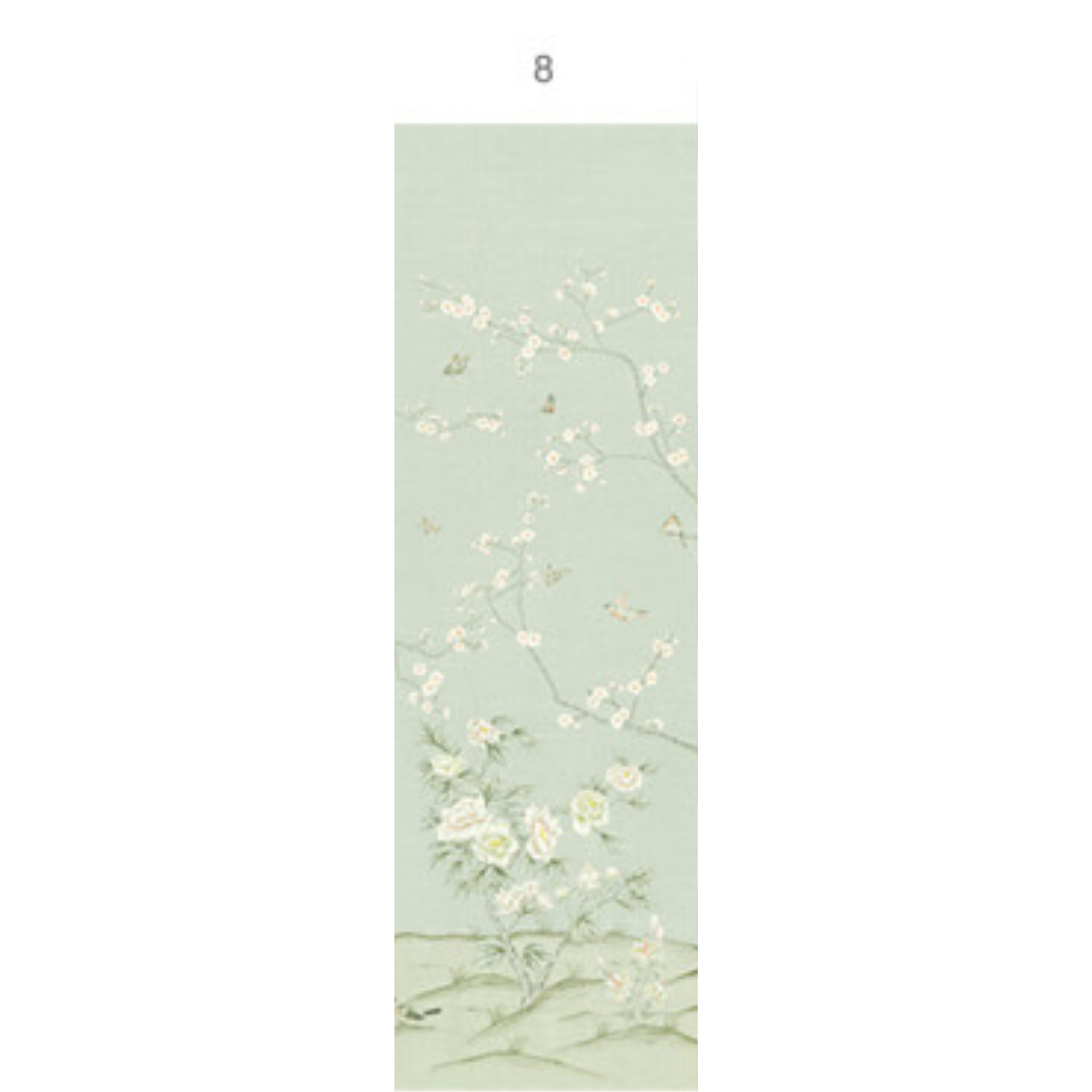 Belva Chinoiserie Mural Wallpaper Panels - Hand-Painted Asian-Inspired Floral Wall Decor for Living Room, Bedroom & Dining Area