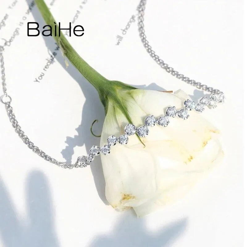 18K White Gold 0.80ct Natural Diamond Bracelet for Women & Men - H/SI Quality Wedding Jewelry, Anniversary Gift, Engagement Present - Perfect for Special Occasions & Luxury Fashion Accessories