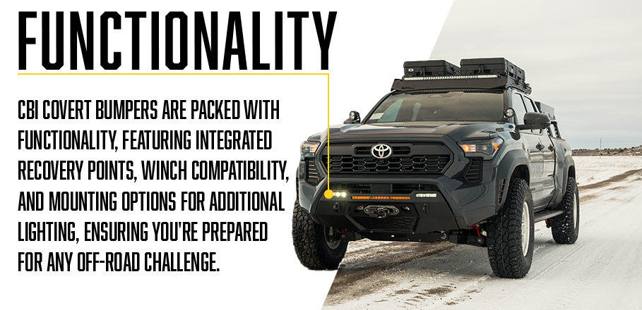 2024+ Toyota Tacoma Covert Front Bumper - Heavy Duty Off-Road Bumper for Truck Protection | Perfect for Overlanding, Rock Crawling & Adventure Vehicles