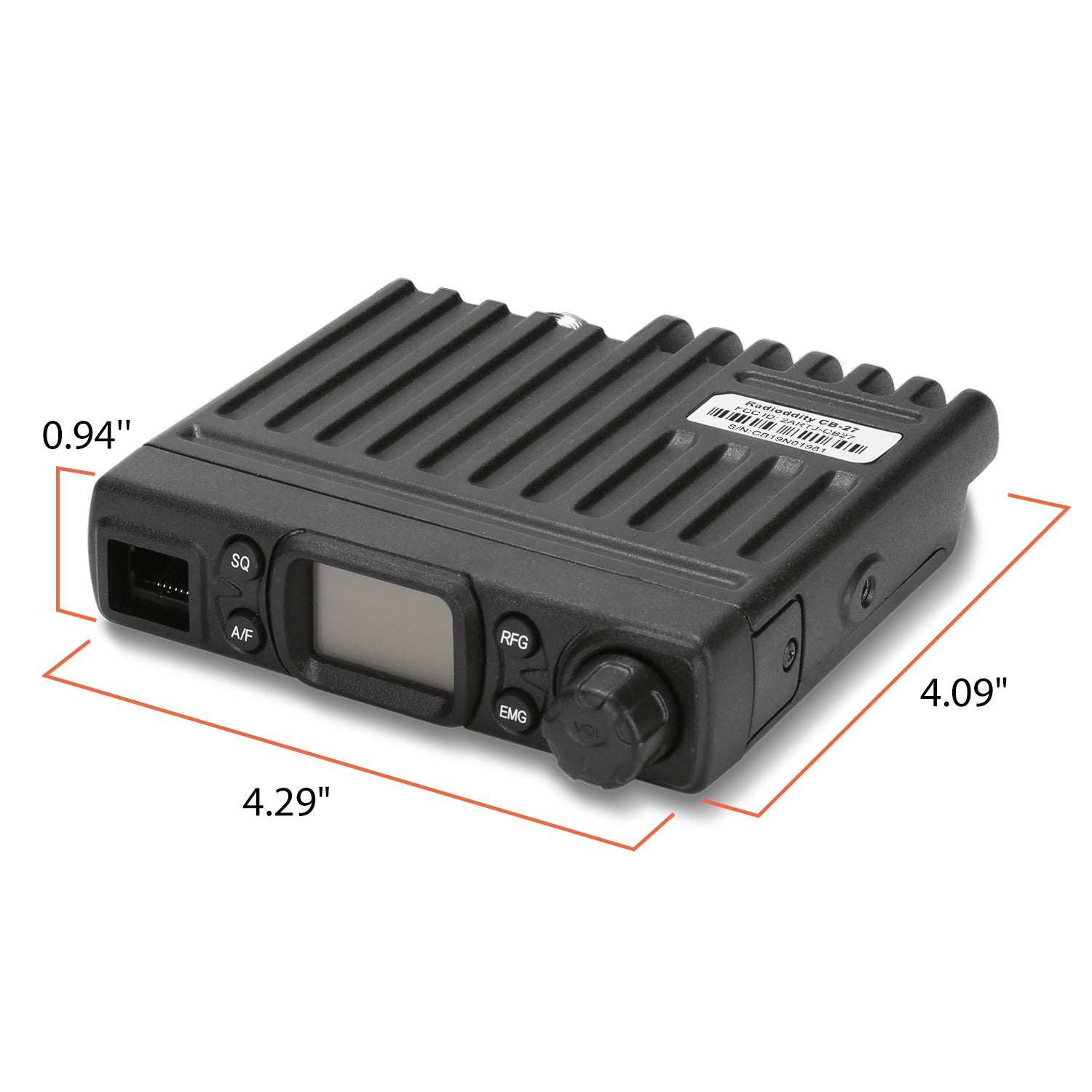Radioddity CB-27 40/80 Channel AM/FM Mobile CB Radio - 4W Power for Truckers & Off-Road Vehicles | Long Range Communication for Road Trips, Camping & Emergency Situations