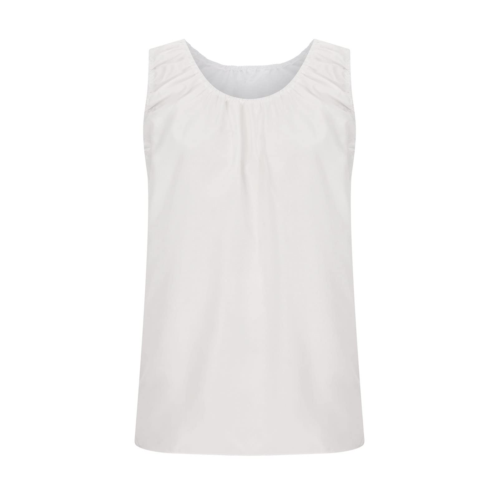Women's Cute Summer Tank Tops - Loose Fit Ruffle Blouse with Round Neck & Sleeveless Design - Flowy Casual Vest Shirts for Beach, Vacation & Everyday Wear
