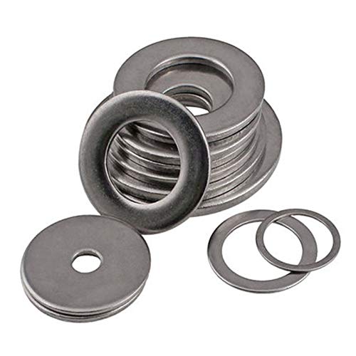Ochoos 100 Pcs Stainless Steel 304 Flat Washers - M1.6 M2 M2.5 M3 M4 Sizes - Screw Spacers & Fasteners (ID: M3-9-0.8) - Perfect for Plumbing, Automotive, and DIY Projects