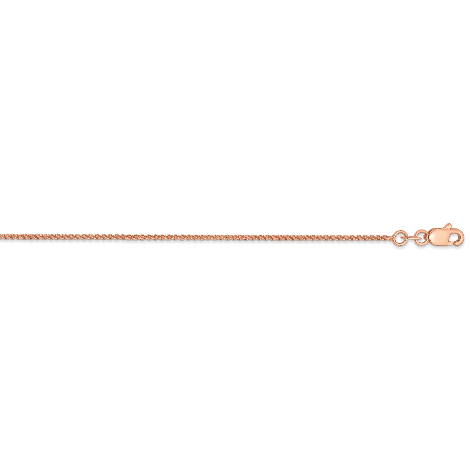 14K Rose Gold Spiga Wheat Chain Necklace or Anklet - Dainty Jewelry for Women, Elegant Layering Piece, Perfect for Everyday Wear, Gift Giving & Special Occasions
