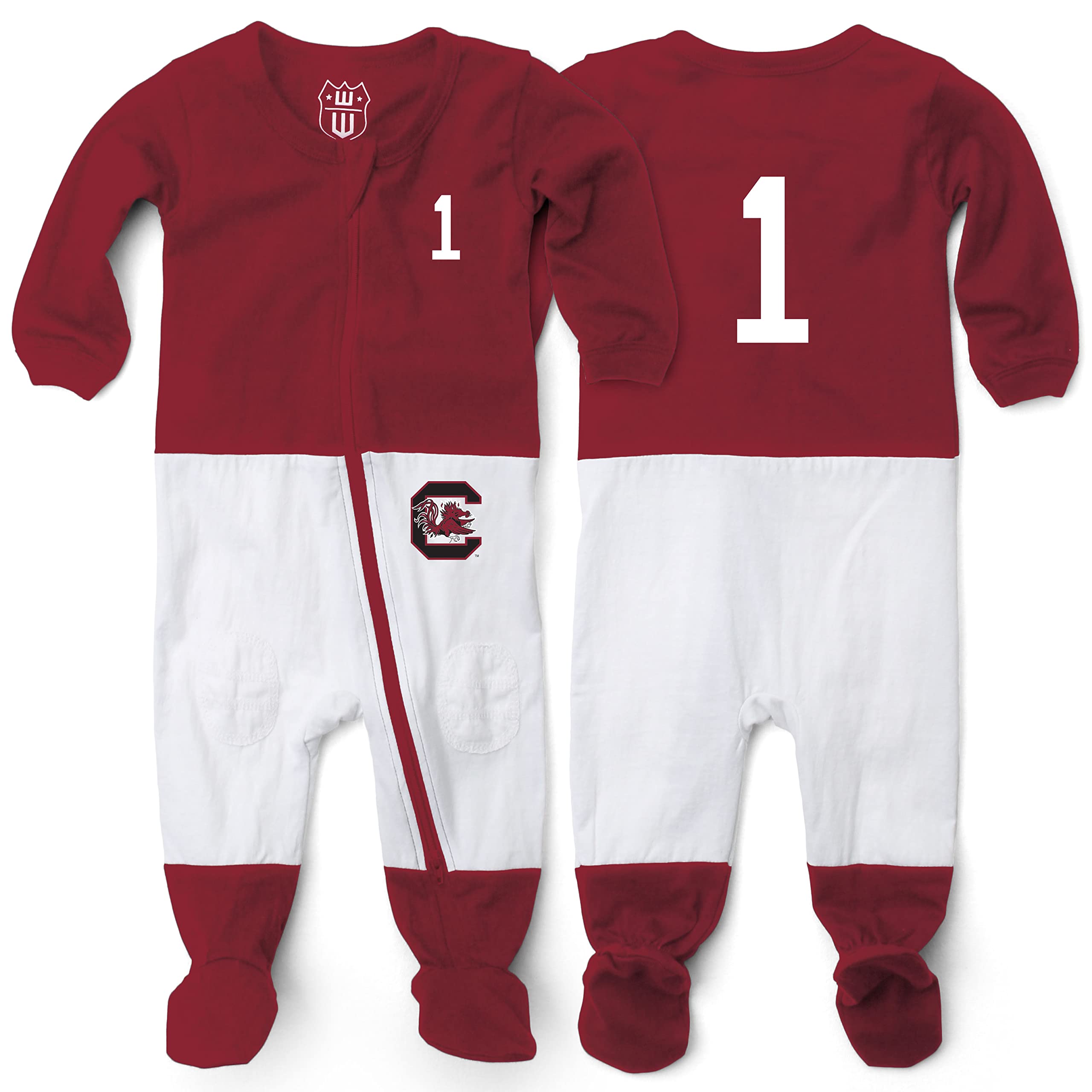 Wes and Willy Baby College Football Fan Jersey Sleeper - Soft Cotton Onesie for Game Day & Family Photos - Perfect for Newborns & Infants to Show Team Spirit