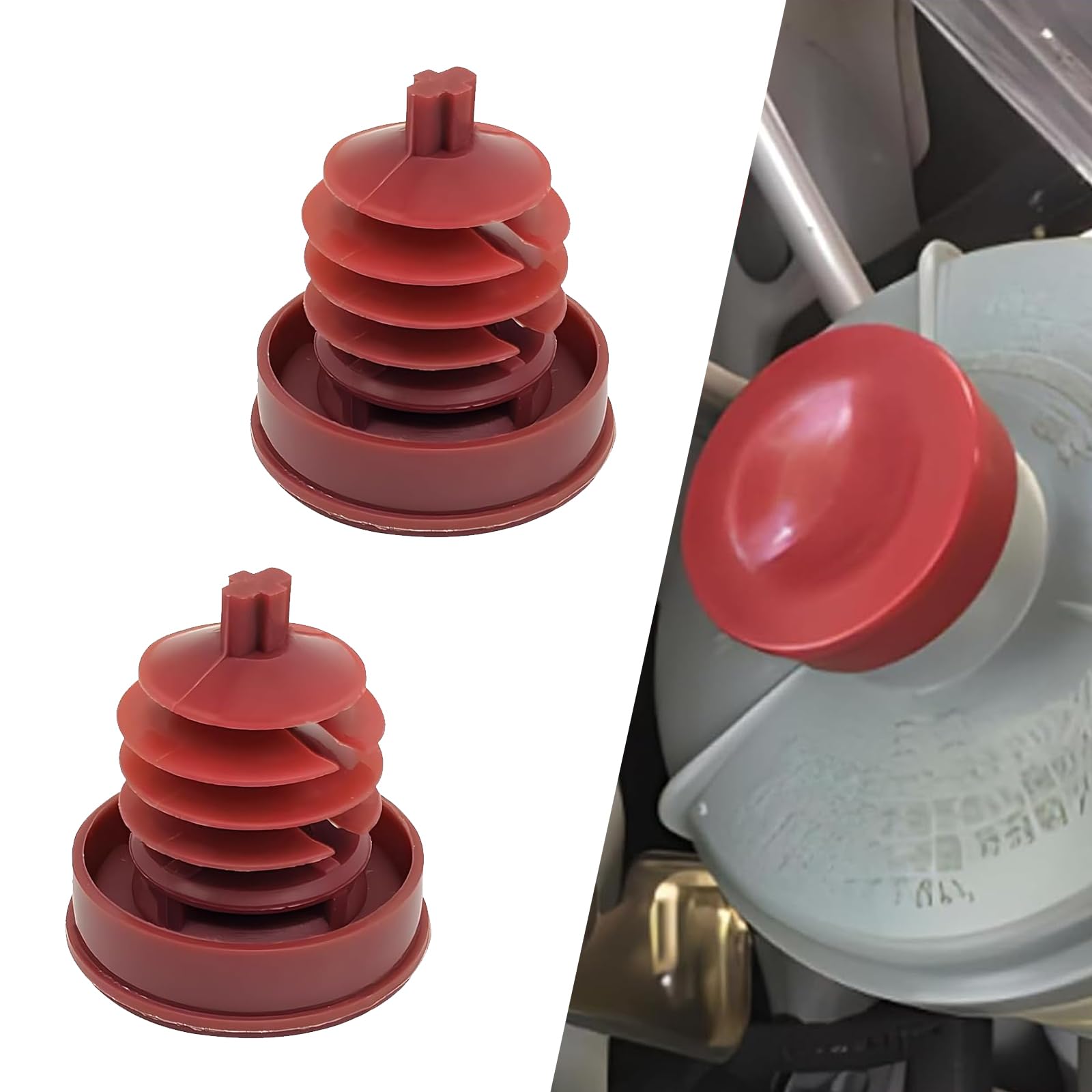 2 PCS Red Automotive Power Steering Pump Oil Cap - OEM 53697-SB3-952 Replacement - Fits Honda Accord, Odyssey, Civic, CRV - Screw-on Hydraulic Oil Tank Cap Plug - Perfect for DIY Car Maintenance & Fluid Leak Prevention
