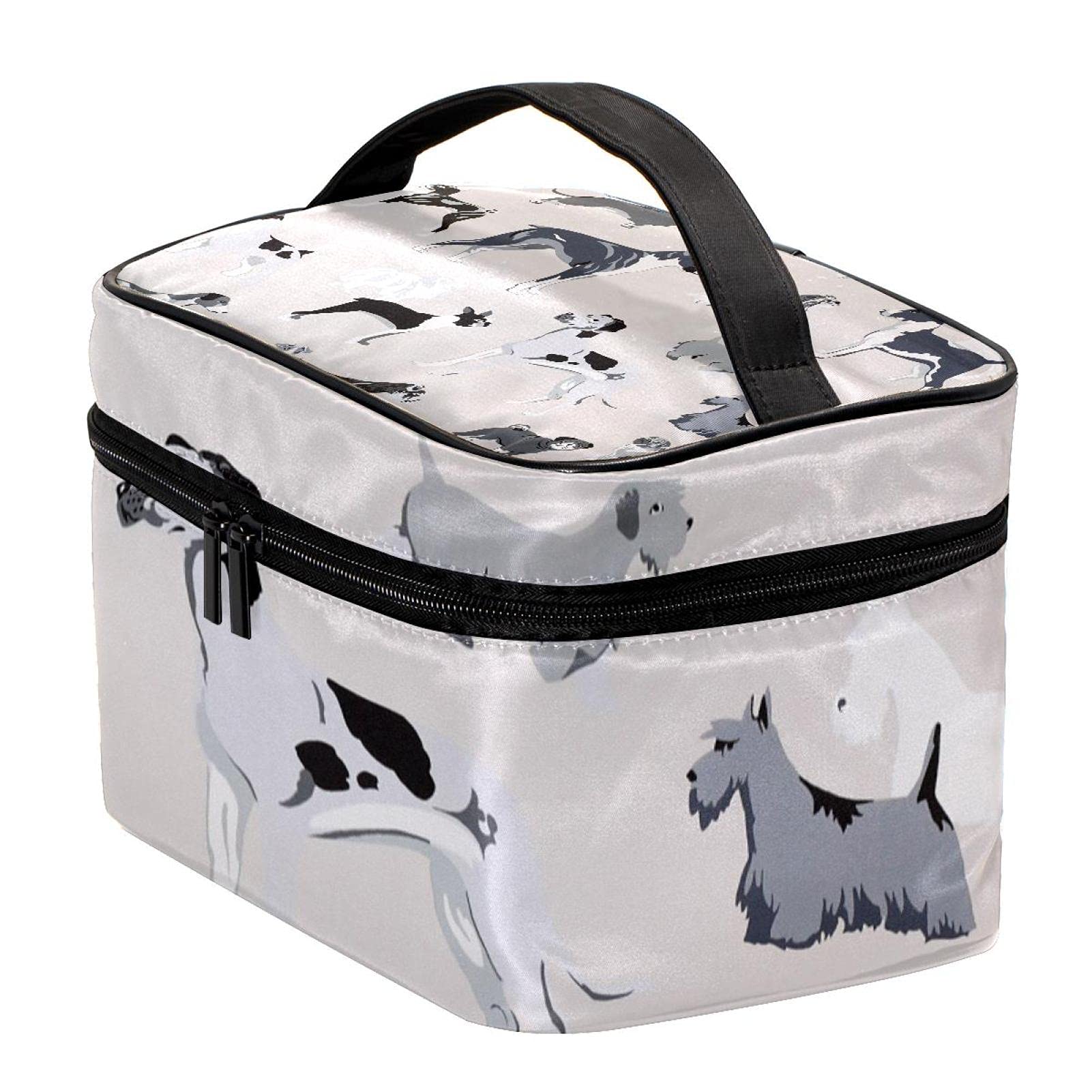 Cute Puppy Dogs Pattern Travel Makeup Bag - Large Cosmetic Organizer with Zipper for Women & Girls - Perfect for Travel, Gym, and Daily Essentials Storage