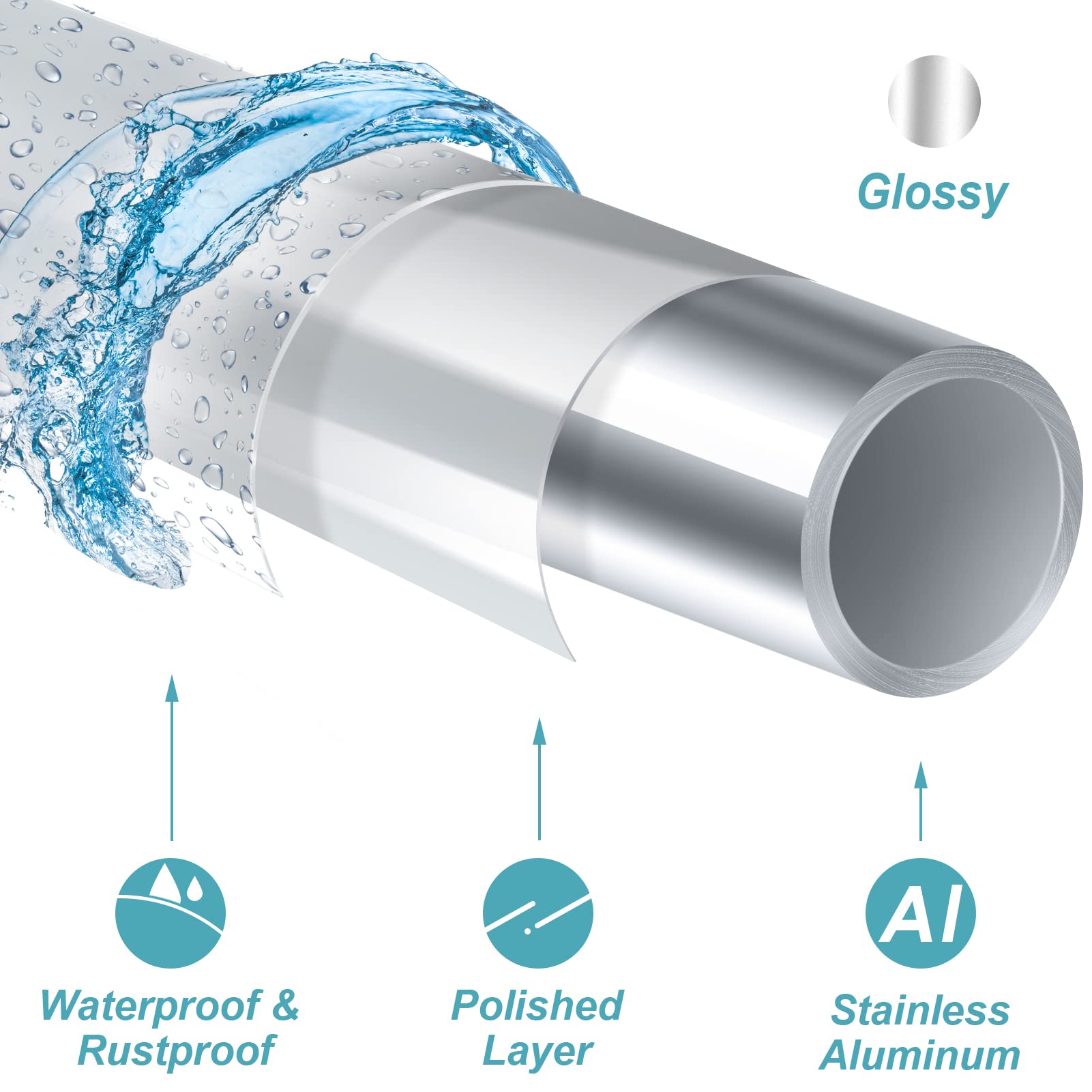 43-72 Inch Adjustable Curved Shower Curtain Rod - Rustproof Aluminum Bathroom Shower Rod for Bathtub & Stall - Chrome Finish Round Shower Bar | Perfect for Small Bathrooms & Space-Saving Solutions