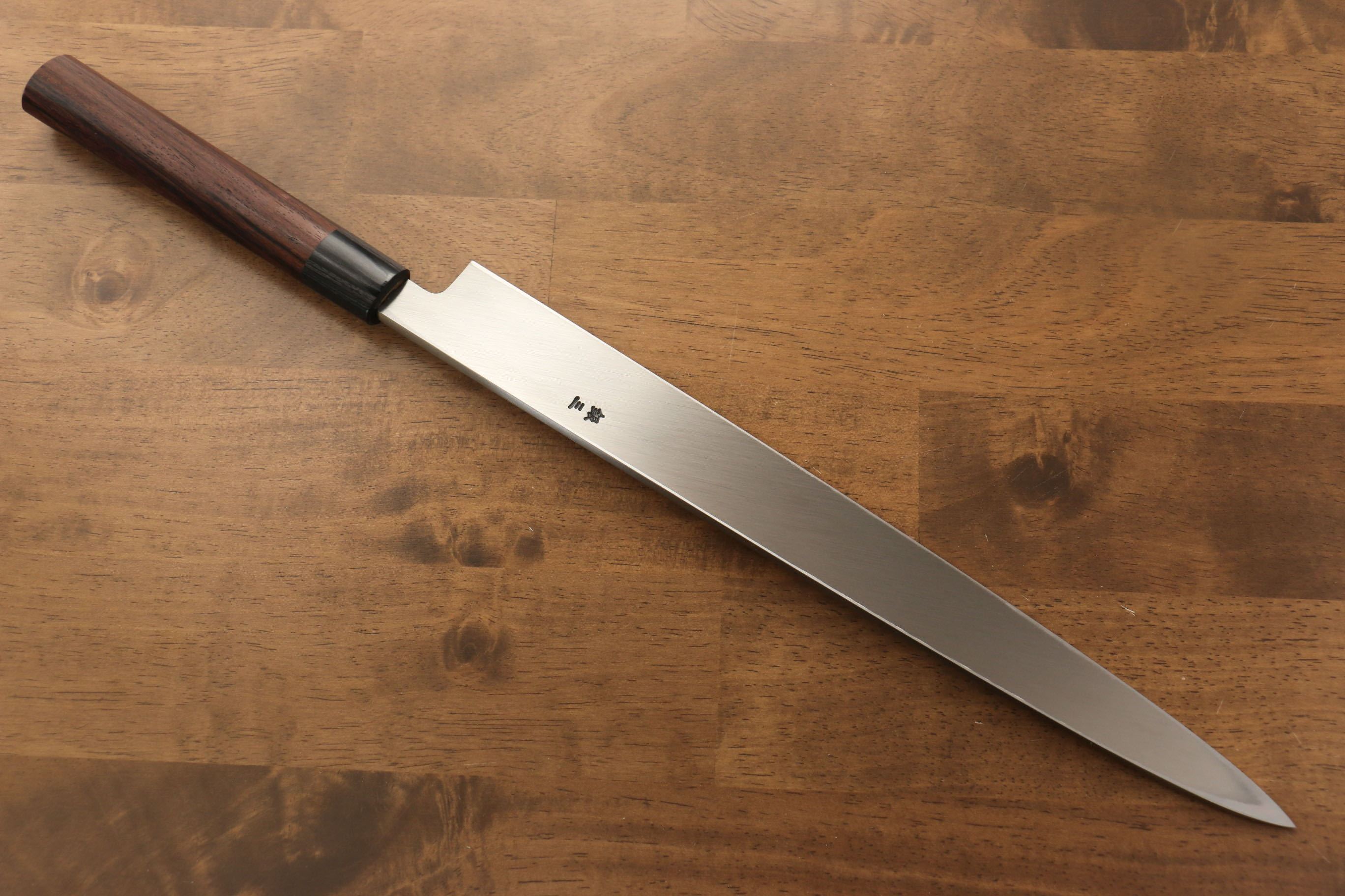 Premium Jikko Silver Steel No.3 Yanagiba Sushi Knife 330mm with Shitan Handle - Professional Japanese Sashimi & Sushi Chef's Blade for Precision Cutting