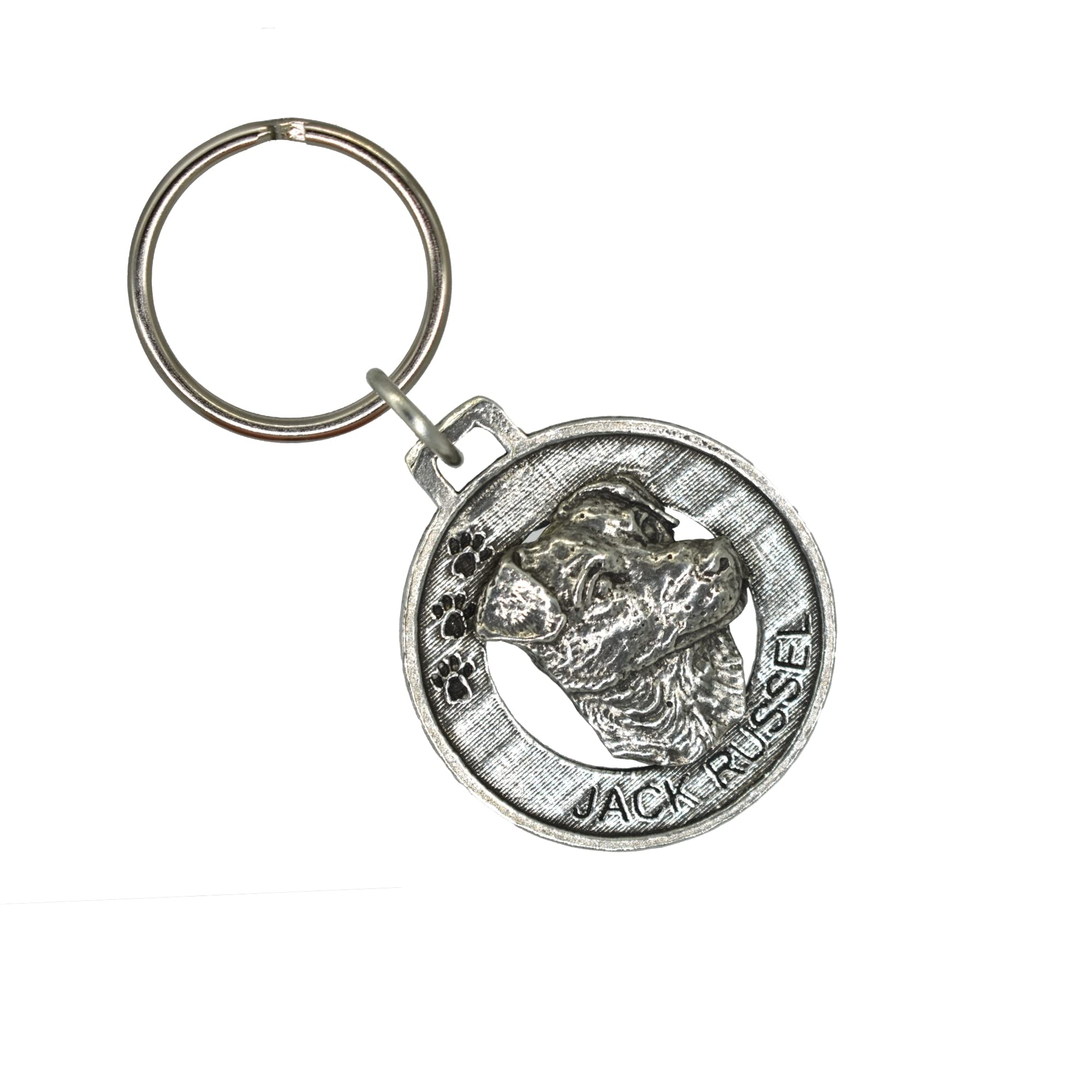 Handmade Pewter Jack Russell Terrier Dog Keychain - 1.5 Inch USA-Made Pet Tag Key Ring Gift for Dog Lovers | Perfect for Keys, Bags & Pet Accessories