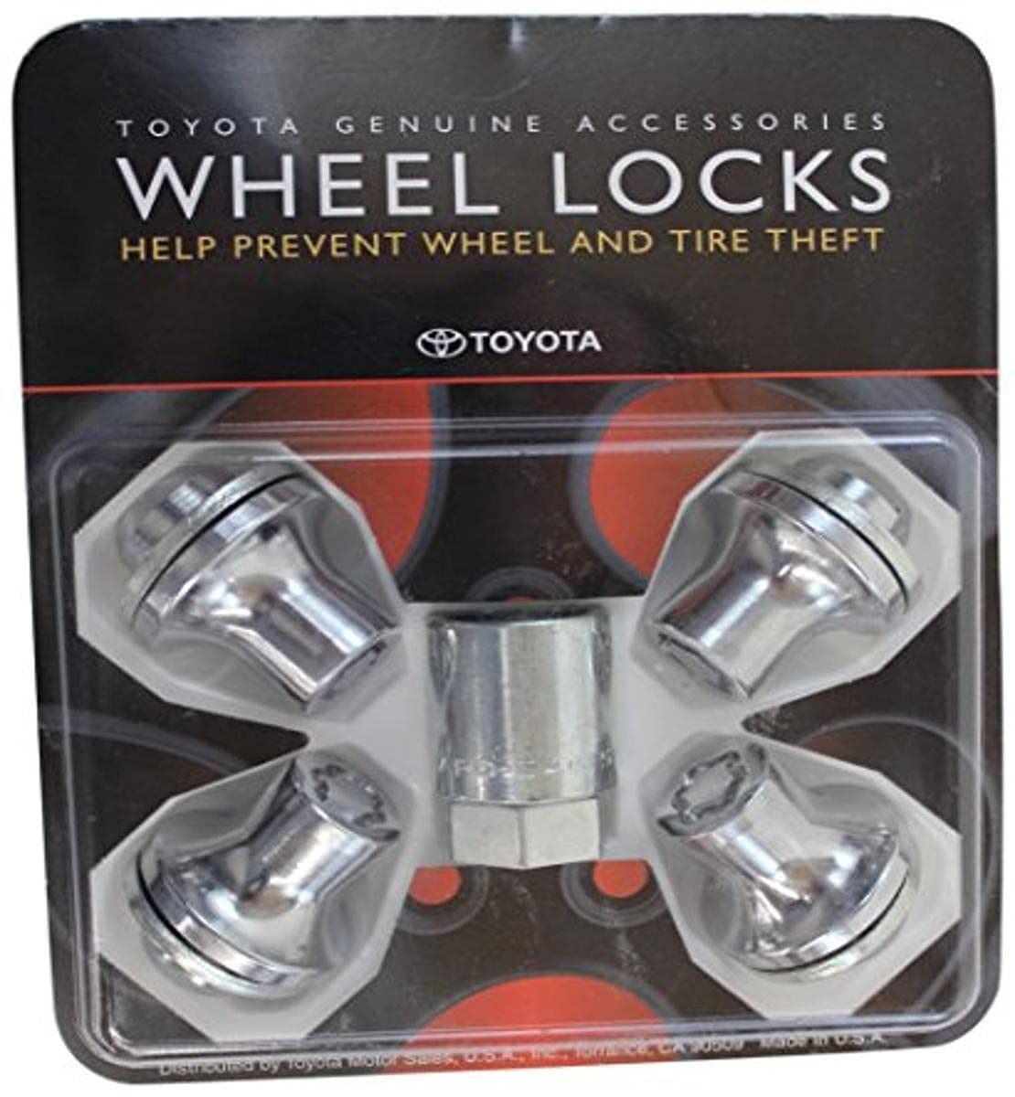 Toyota Genuine Alloy Wheel Locks - Set of 4 Anti-Theft Lug Nuts for Toyota Vehicles | Perfect for Camry, Corolla, RAV4, Highlander & More | Secure Your Wheels on Road Trips & Urban Driving
