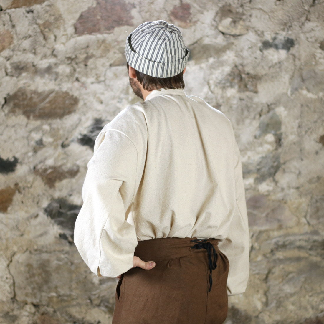 Stylish Banded Collar Shirt in Premium Osnaburg Fabric - Perfect for Casual Outings & Office Wear