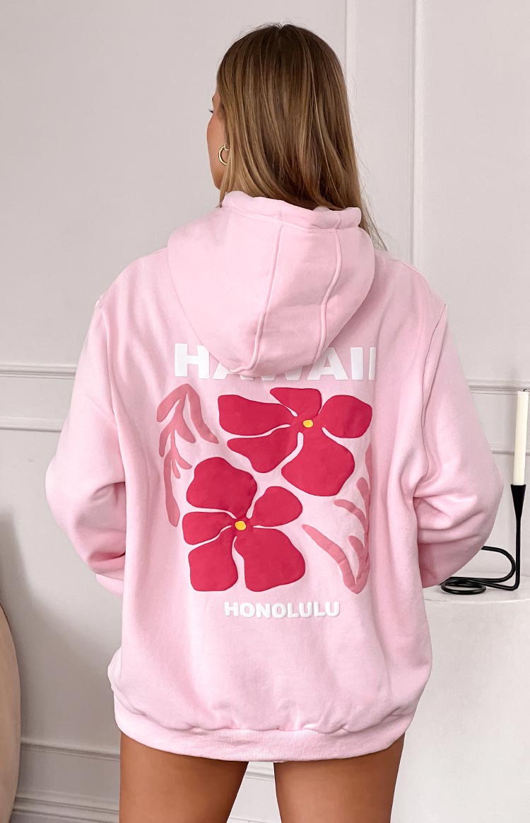 Beginning Pink Hawaii Hoodie - Soft & Cozy Pullover Sweatshirt for Women | Perfect for Casual Wear, Travel & Loungewear
