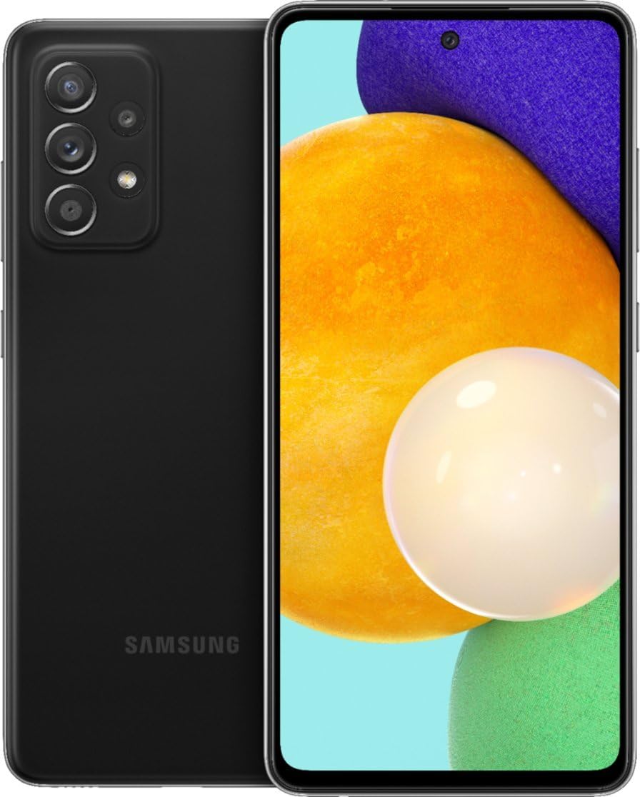 SAMSUNG Galaxy A52 A526U 5G T-Mobile Locked Smartphone - Android Phone with 64MP Camera, Water Resistant, 128GB Storage (Renewed, US Version, Black) - Perfect for Streaming, Photography & Everyday Use