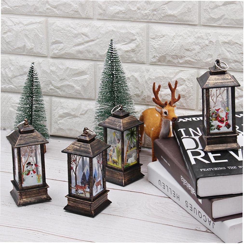 1pc Christmas Flame Lantern Candle Night Light - Hanging LED Outdoor Lantern & Desktop Decor for Holiday, Garden, Patio, Fireplace, and Party Decoration