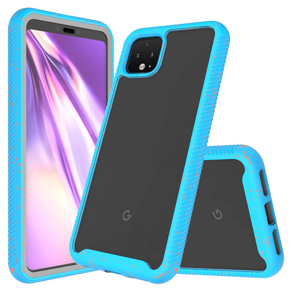 **Google Pixel 4 Rugged Clear Case – Full-Body Hybrid Shockproof Cover with Built-in Screen Protector | Guardian Series (Blue) | Perfect for Outdoor, Travel & Daily Protection**