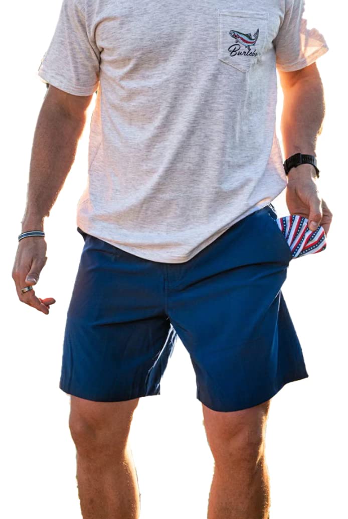 Burlebo Men's Casual Summer Shorts with Stylish Printed Pockets - Lightweight Comfortable Lounge Shorts for Gym, Beach, Travel & Everyday Wear