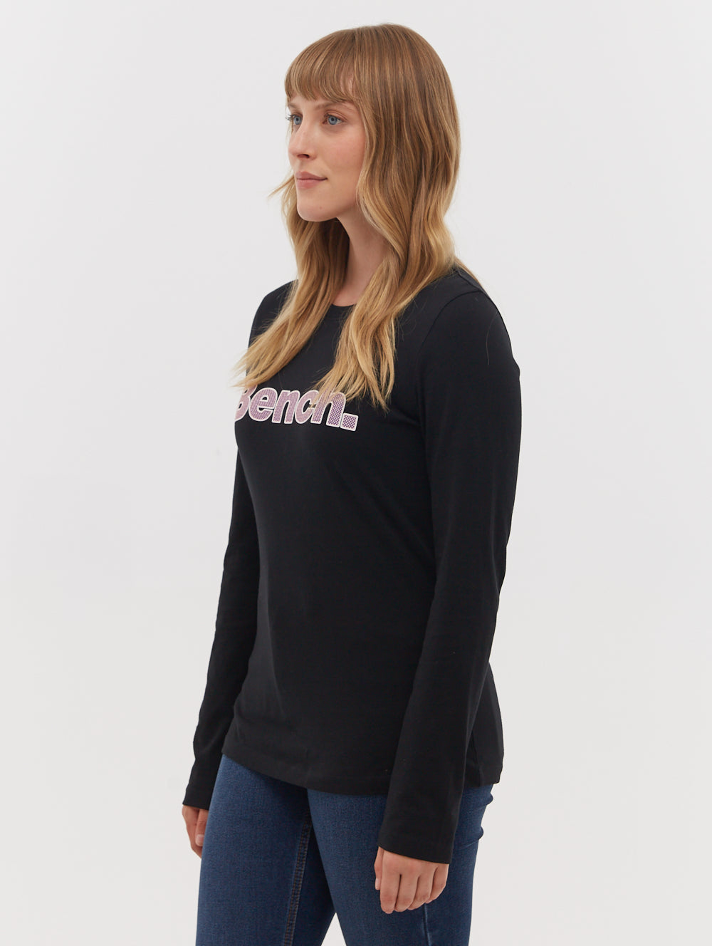 Jewelle Long Sleeve Logo T-Shirt for Women - Comfortable Cotton Crewneck Tee with Stylish Print - Perfect for Casual Wear, Layering & Everyday Outfits