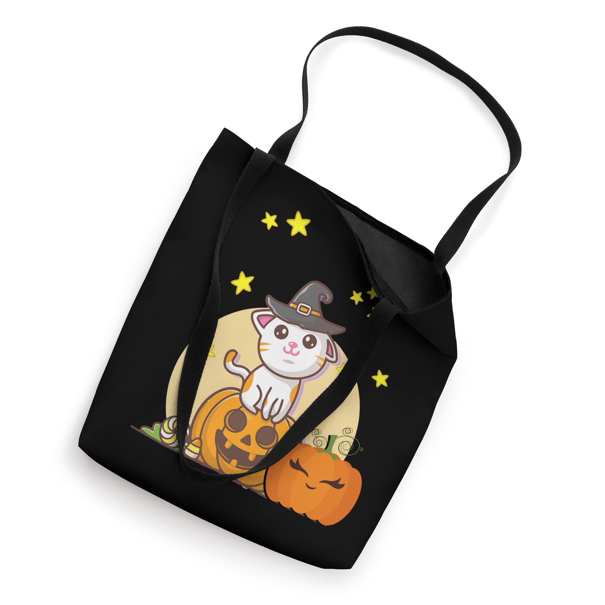 Cute Halloween Pumpkin Tote Bag - Durable Reusable Grocery Shopping Bag for Trick or Treat, Parties, and Fall Festivals