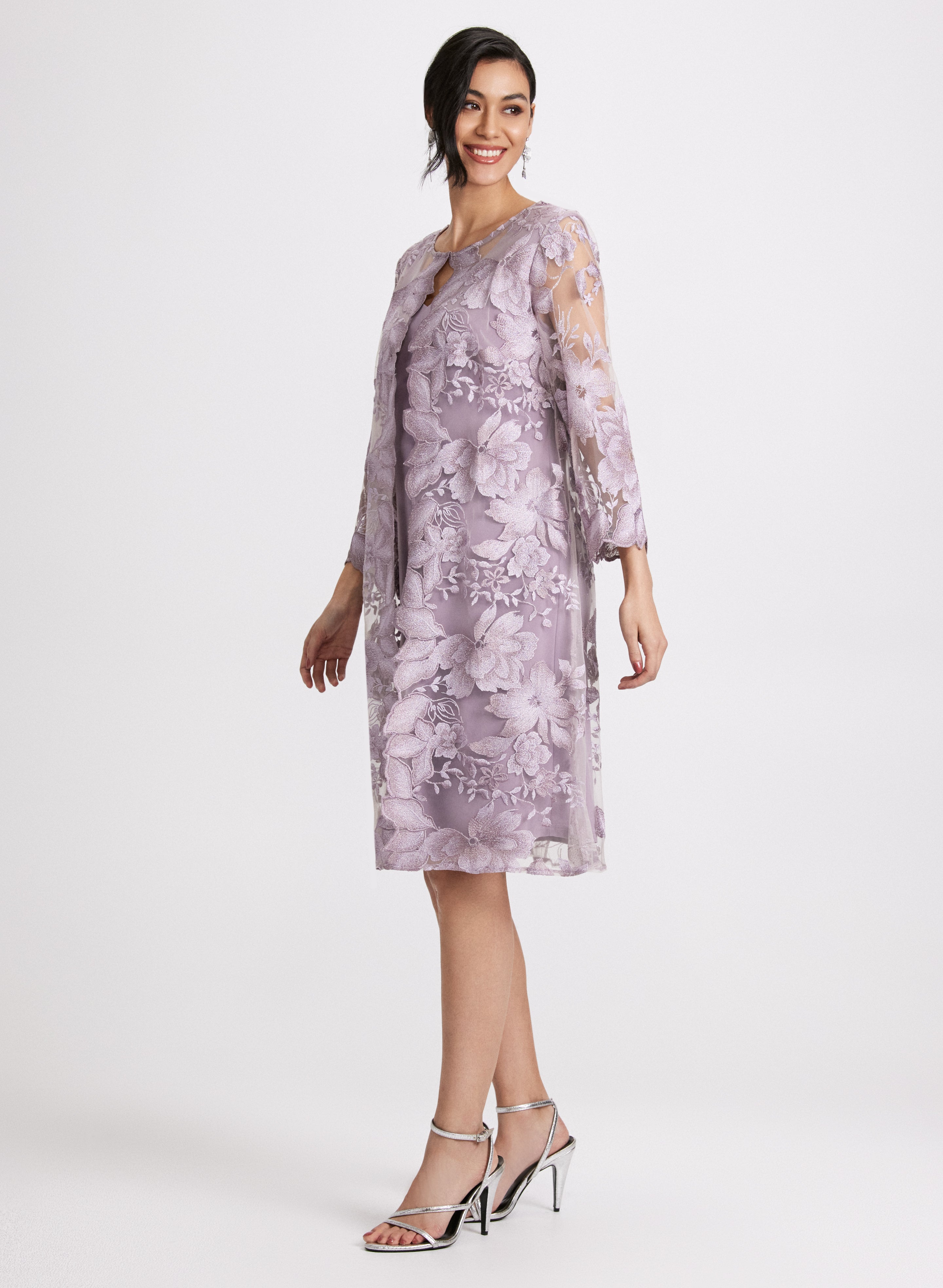 Floral Embroidered Illusion Dress - Elegant Sheer Lace Maxi Dress for Women | Perfect for Weddings, Parties & Special Occasions